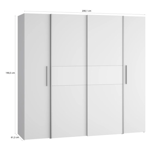 Szafa ubraniowa 200 cm Biały